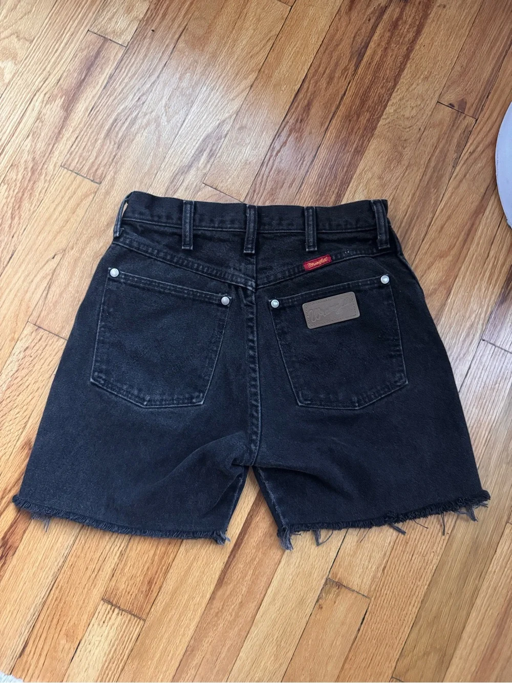 Black vintage wrangler denim shorts